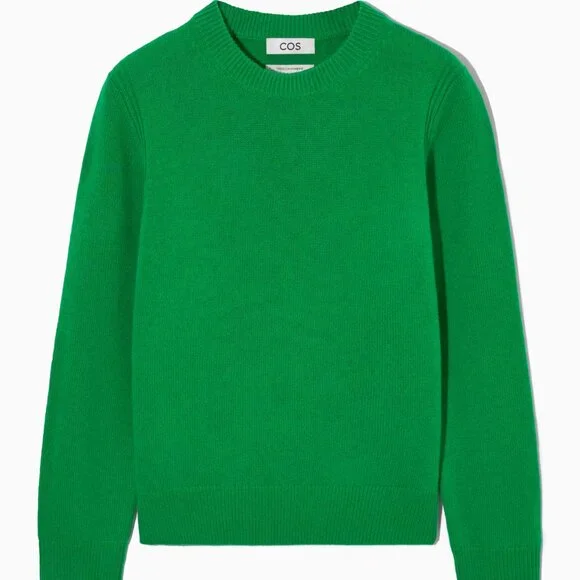 NEW COS Cashmere Sweater Jumper Bright Green Size L! VERY RARE COLOR!!! - Picture 3 of 13